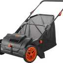 VEVOR Push Lawn Sweeper, 21inch Leaf & Grass Collector, Heavy Duty Thickened Steel Durable to Use with Large Capacity 3.5 cu. ft. Mesh Collection Hopper Bag, 2 Spinning Brushes