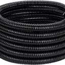 Pond Tubing ID 1  50ft Black Corrugated Flexible Reinforced Waterfall Pond Tube Sump Pump Hose, Non-toxic & Kinkproof (50 ft, 1" ID)