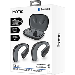 iHome Bluetooth XT-30 True Wireless Black Earbuds w/Rechargeable Carrying Case