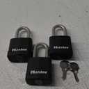 Master Lock Black Magnum Keyed-Alike Padlocks with All-Weather Cover, Outdoor Lock for Fence or Gate with a 1-7/8 Inch Lock Body and 1-1/2 Inch Shackle, 3-Pack