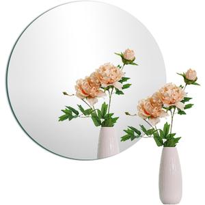 Circle Mirror for Wall, 20 Inch Glass Mirrors Self Adhesive High Clear Mirror Tiles Frameless Wall Mounted Mirrors for Bathroom,Bedroom,Door,Home Decor