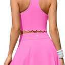 ATTRACO Tennis Outfits for Women Racerback Golf Activewear Exercise Workout Dress (Medium, Hot Pink)