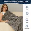 Heated Blanket Electric Throw, 50"X60" Heating Blanket Waffle with 12 Heat Levels, Fast Heating Blanket with 1-12H Timer, Overheat Protection with ETL & FCC for Bed Home Office Sofa (Light Gray