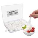 AMEILOZ 50PCS 3" Mini Tasting Spoons Tiny Plastic Taster Spoon for Yogurt Pudding Jello Shots Ice Cream, Extra Small Sample Micro Spoons (White)