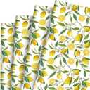 Bolsome 19 Sheets 28 * 20 Inches Lemon Wrapping Paper Yellow Green Summer Fruit Flower Patterned Gift Wrap Paper for Baby Shower Birthday Summer Holidays DIY Craft