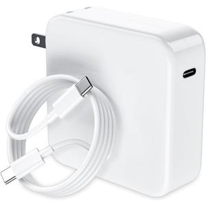 118W USB C Laptop Charger Compatible with MacBook Pro/MacBook Air 2022|2021|2020|2019|2018,Type-C PD Power Adapter Compatible with iPhone 16 Pro Max iPad Pro Air with 6.6ft C-C Fast Charge Cable