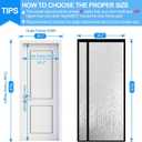 RELIANCER Magnetic Thermal Insulated Door Curtain,Waterproof EVA Door Cover,Left Right Side Opening,Fit Doors Size 34"x78",Self-Closing Insulated Doorway Curtain,Patio Auto Close Thermal Doors Screen