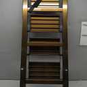 XinSunho 4 Step Ladder, Aluminum 4 Step Stool with Retractable Handrail and Anti-Slip Wide Pedal, Folding Stool Ladders 4 Steps, 330lbs Safety Household Slim Ladder (Brown Gold)