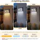 MAXvolador Solar Powered Address Sign House Numbers Waterproof, 3-Color Lighting Modes LED Illuminated Address Plaque with Stakes, Outdoor Address Number