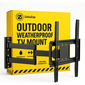 ZeboZap ZZTVA8044 Outdoor TV Mount | Weather Proof - Mount on Vinyl Siding, Stucco, Brick and Stone for Patio, Backyard | Holds 154lbs Upto 75" TV