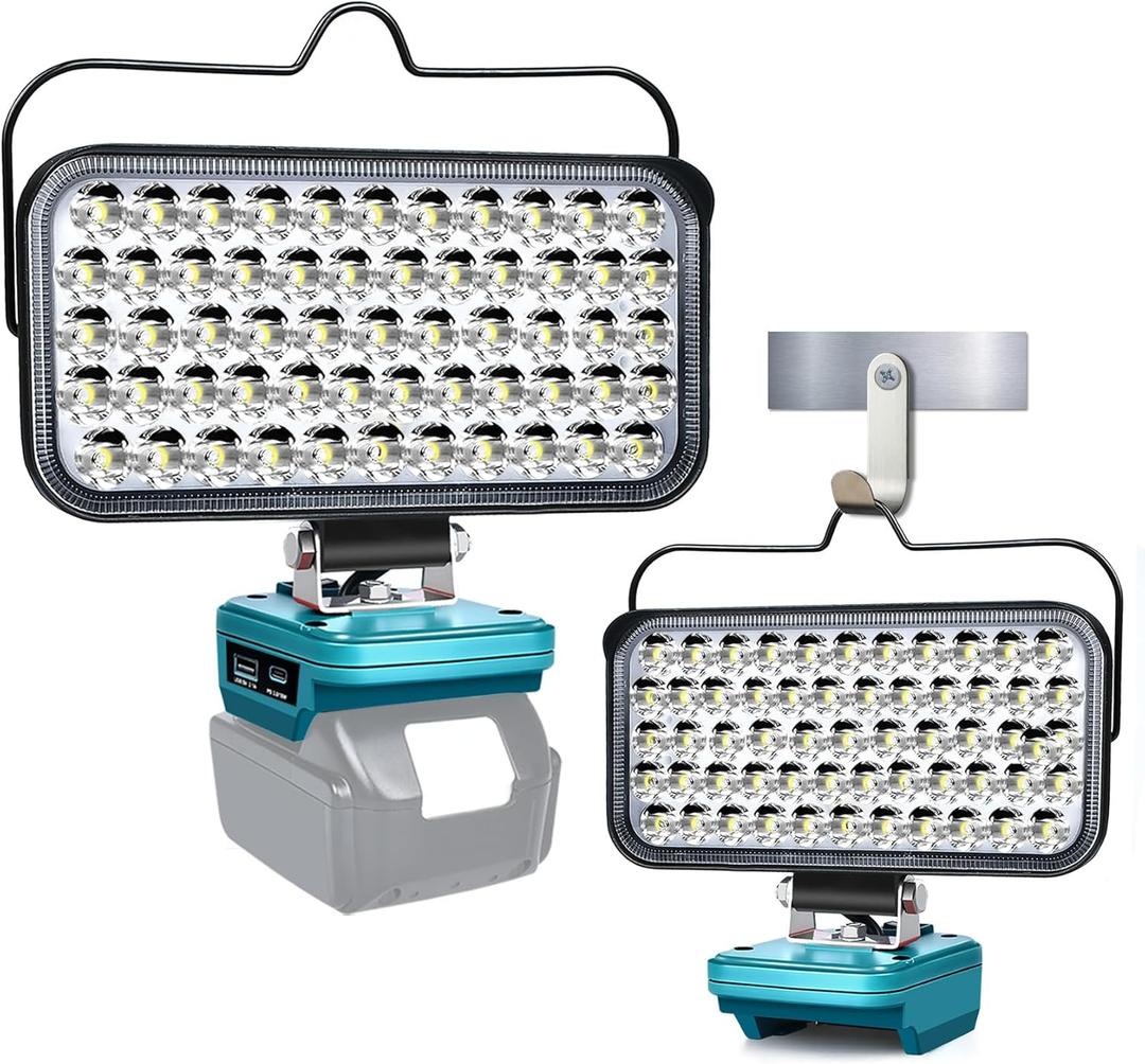 Cordless LED Work Light Compatible with Makita 18V Battery,100W 9000LM Flashlight Portable Flood Light with Low Voltage Protection,USB & Type-C Port for Camping, Job Site Lighting (No Battery) Cordless LED Work Light Compatible with Makita 18V Battery,100W 9000LM Flashlight Portable Flood Light with Low Voltage Protection,USB & Type-C Port for Camping, Job Site Lighting (No Battery)