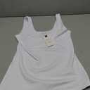 PINKMSTYLE Womens Basic Double Lined V Neck Tank Tops Slimming Workout Summer Tops Sleeveless Shirts (White, S)