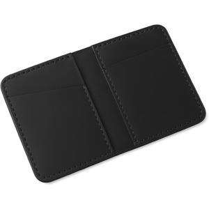 Black Leather Bi-Fold Wallet - Slim Credit Card Case Holder and Cash Organizer Wallet, Stylish Bi Fold Wallet with Leather Card Holder for Men & Women, Credit Card Organizer for Daily Use