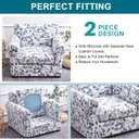 KRFOONN 2 Piece Chair Covers Printed Sofa Covers Couch Covers Washable Armchair Sofa Couch Slipcover Furniture Protector with Elastic Bottom for Living Room (Armchair, 15), Small
