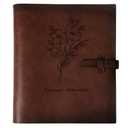 Photo Album 4x6 200 Photos, Genuine Leather Photo Albums with Writing Space with 30 Writing Paper, Travel Family Wedding Kids Graduation Ultrasound Baby Picture Album Scrapbook Photo Album（Flower）