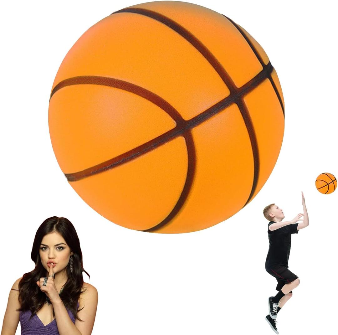 Silent Basketball Size 5, Airless Foam Basketball for Indoor Training, Quiet Basket-Ball Dribbling Indoor, Soft Noiseless Basket-Ball for Kids Youth Playing