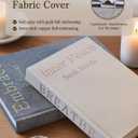 Real Pages Decorative Books Genuine Linen Gold Copper Foiling Engraved Books for Aesthetic Decoration Home Decor Bookshelf Coffee Table Bedside Table Mantle Decor, Set of 2 Faux/Fake Books