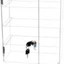 4 Shelf Clear Acrylic Display Case with Lock and Keys, Locking Display Cases for Collectibles, Acrylic Display Cabinet with Shelves for Collectibles Office Retail Store11.8 X 5.9 X 15.7 Inch