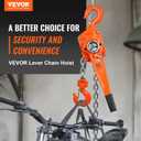VEVOR Manual Lever Chain Hoist, 3 Ton 6600 lbs Capacity 10 FT Come Along, G80 Galvanized Carbon Steel with Weston Double-Pawl Brake, Auto Chain Leading & 360° Rotation Hook, for Garage Factory Dock