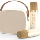 Mini Karaoke Machine Microphone,Fun Toys Christmas Birthday Gifts for Adult Kids/Toddler Boys Girls 3 4 5 6 7 8 9 10 11 12+,Portable Bluetooth Speaker with 2 Wireless Microphone