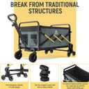 Folding Utility Cart with Triangular Wheels - 2 in 1 Collapsible Stairs Climbing Wagon, Lightweight Shopping Hand Truck with Telescoping Handle for Groceries, Laundry, Travel, Move, Office