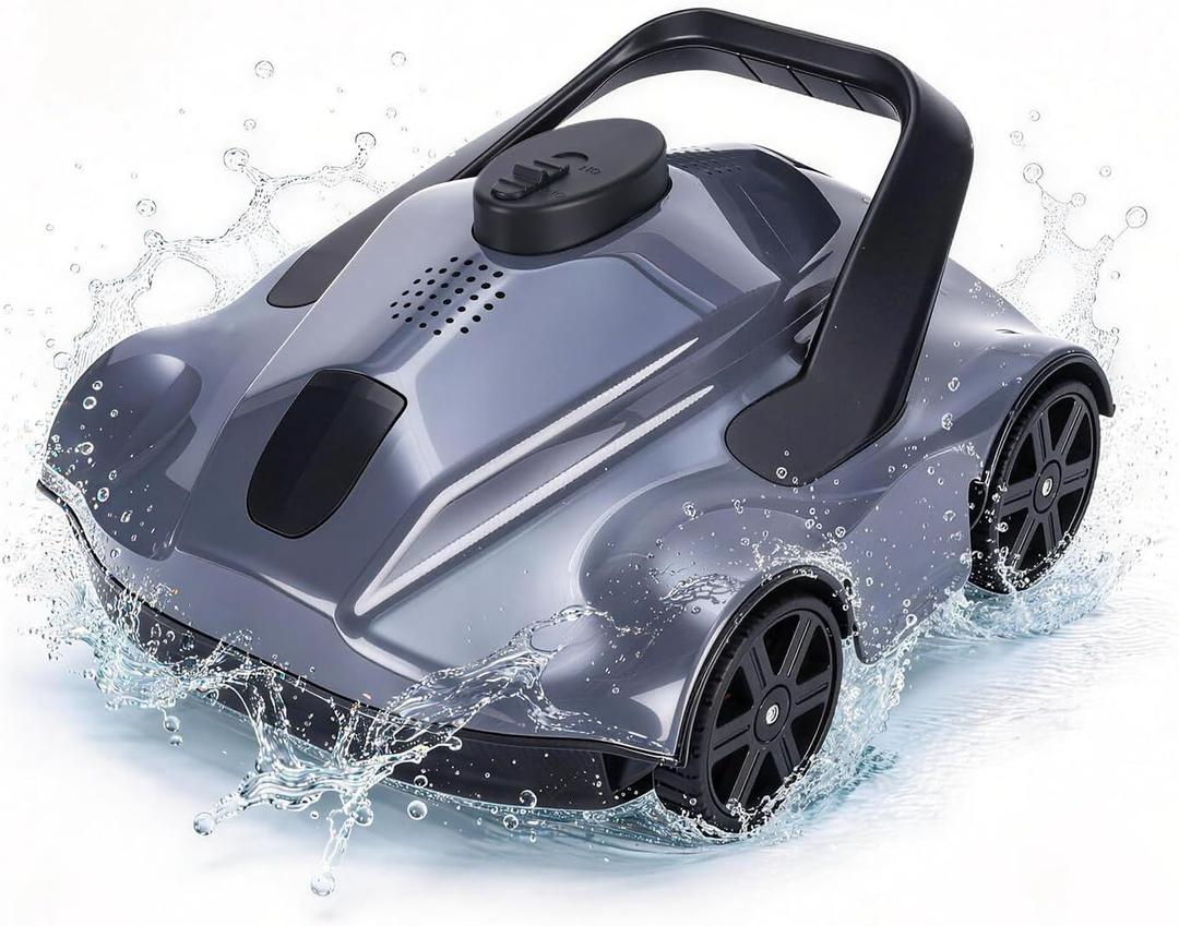 Robotic Pool Vacuum for Above & In-Ground Pools, Smart Cleaning Route, Deep Cleaning Performance, 130-Min Runtime, 3L Sealed Tank, Quiet Operation, Fits Pool up to 1076 sq.ft
