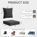 Luxury Outdoor Chair Cushions 2 Set, 22x24x6 Inch (Olefin & 30D)