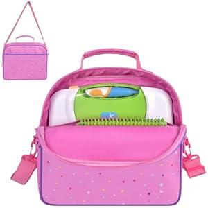 Tamnqin Portable Bag Compatible with Leapfrog LeapStart 3D Interactive Learning System and Storage for 5-6 Books (Case only)-Pink