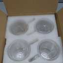 12 oz Double Walled Glass Coffee Mugs, Clear Glass Mug Set of 4, Insulated Borosilicate Glass Coffee Cups with Handle, Espresso Mugs for Cappuccino, Latte, Tea, Hot/Cold Drink