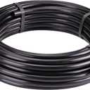 Raindrip 052010P 1/2 in. Drip Irrigation Supply Tubing, 100 ft., for Emitters, Irrigation Parts, and Drip Systems,Black Polythyrene