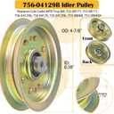 918-04865A Deck Spindle with 756-04129 Idler Pulley Replaces 618-04865A 918 04865A 918-04636 918-04636A 918-04865 for Craftsman LT2000 Cub Cadet 46" LTX 1046 LTX 1045 LTX1046 LTX1045 Tractors