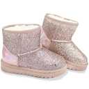 Sugmzox Sequin Fuzzy Lined Boot Comfortable Glitter Princess Outdoor Boots Gold Size 13