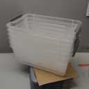 Amazon Basics Plastic Storage Containers with Secure Latching Lids, Stackable Organization Bins for Organizing, Clear/Grey, 12 Quart, Set of 6