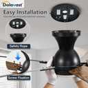 Ceiling Fans with Lights, 52 Inch Low Profile Ceiling Fan with Light and Remote Control, Flush Mount, Reversible, 3CCT, Dimmable LED, Quiet, Black Ceiling Fan for Bedroom, Living Room
