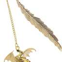 Fourth Wing Dragon Bookmarks - Fantasy Glow in The Dark Cool Feather Book Marks Reading Women Men Merch Metal Gold Page Markers Gifts for Novel Lovers Fans Boys Kid Bookish School Birthday