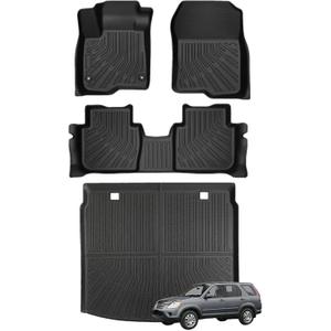 Priprilod Floor Mats Fit for Honda CR-V 2023-2025 All Weather Protector TPE Floor Liners Custom Fit Car Mats Non-Slip，Hybrid Model Only