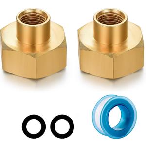 YELUN Garden Hose Thread Connector Adapter 1/4" NPT to 3/4" GHT Female Brass Garden Hose Pipe Fitting For Fuel/AIR/Water/Oil/Gas (2 PCS)