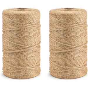 1600 Feet 2mm Natural Jute Twine, Brown String for Crafts, Gardening, Gift Wrapping, Macrame, DIY Decor (800 Ft/Roll) (2, 2mm)