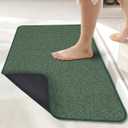 Bath Mat,Ultra Thin Bathroom Rugs,Rubber Bath Mats for Bathroom,No Slip Bath Rugs,Quick Dry,Machine Washable,Low Pile,Absorbent,Shower Outside,Sink,Home Decor Accessories.Green,1'5"x2'3"(17x27inch)