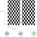 Riyidecor Checkered Curtains Black and White Abstract Race Car Flag Boys Teens Cute Retro Vintage Classic Hippie Groovy Rod Pocket Modern Bedroom Living Room Treatment Fabric 2 Panels 42Wx63H Inch