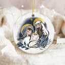 2 x Holy Family Nativity Ornament 2025  Mary, Joseph & Baby Jesus Gold Halo Ceramic Ornament  Christian Christmas Tree Decoration, Religious, Catholic Faith Keepsake 2024