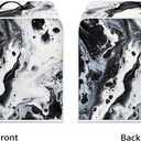 Marble Coffee Maker Cover Protector with Top Handle Washable Dustproof Small Kitchen Appliance Protector, L, Marble Print