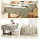Mindsoft Sage Green Gingham Ruffled Tablecloth 84 x 60 Inches Rectangle Cotton Linen Checkered Table Cloth Buffalo Plaid Farmhouse Vintage Decorative Tablecover for Picnic Kitchen Dining Home Party