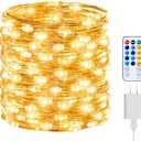 Minetom Fairy Lights with Remote, 66 Feet 200 Led Firefly String Lights Plug in for Bedroom Home Wall Ceiling Christmas Tree Wreath Craft Wedding Party Indoor Outdoor Decoration, Warm White