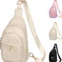 Mothers Day Gifts, Initial Crossbody Sling Bag, Graduation Gift for Her, Gifts for Women Mom Teen Girls (Beige)