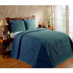Better Trends King Size Bedspread 100% Cotton Chenille Coverlet Bedspreads, Soft Lightweight All Season Bedding, Teal Medallion Design 120" x 110"