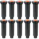 Rain Bird 1800 Series Pop-Up Sprinklers 9 PACK - Nozzles NOT included - RainBird 4" 1804 model pop up irrigation sprinkler for lawn, yard, garden, planter beds