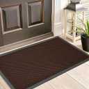 Muddy Mat Meshy Mat Door Mat Heavy-Duty Quick-Dry Floor Mat, Sand & Dirt Trapper for Indoor & Outdoor, Ideal for Entrance, Mudrooms,Patios & Garages,Low-Profile,Non-Slip,Washable Brown 17"x30"x0.4"