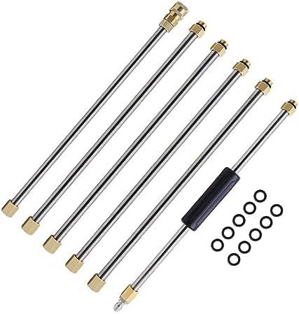 Milisten 6pcs High Pressure Washer Gutter Rod Extension Professional Gutter Attachment for Car Washing Quick Connect Design
