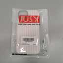 Jusy Compatible with MagSafe Striped Phone Case for iPhone 13/14, Cute Aesthetic Magnetic Soft TPU and Hard PC Protective Phone Cover for Women Girls (Matte) - Pink and White